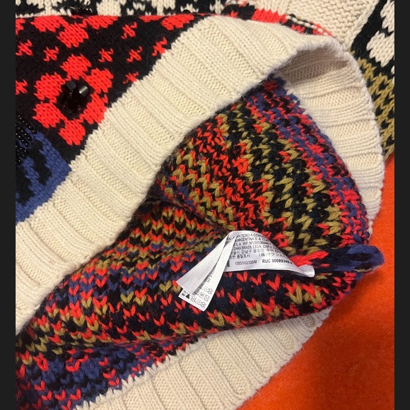 Zara wool blend embellished patchwork knit sweater limited edition NWT - Picture 12 of 15